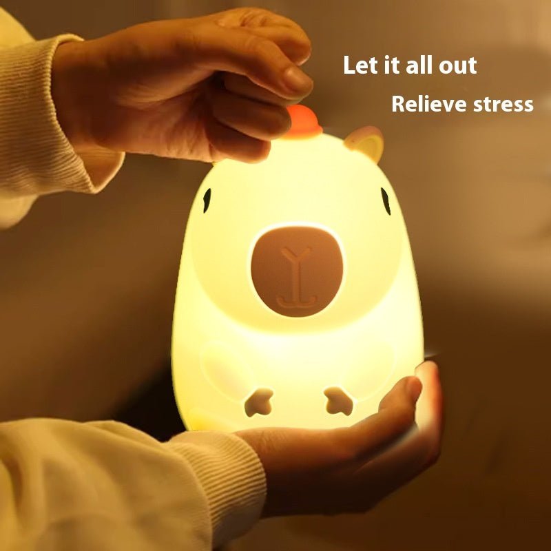 Cute Capybara Silicone Night Light – USB Rechargeable Bedside Lamp | Meep Cozy - Meep Cozy