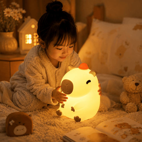 Cute Capybara Silicone Night Light – USB Rechargeable Bedside Lamp | Meep Cozy - Meep Cozy