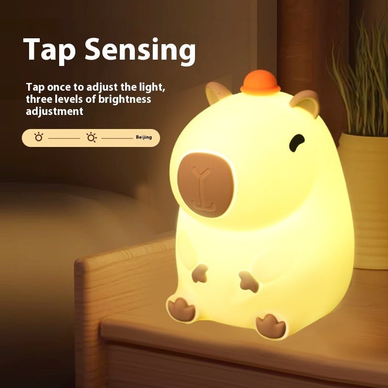 Cute Capybara Silicone Night Light – USB Rechargeable Bedside Lamp | Meep Cozy - Meep Cozy