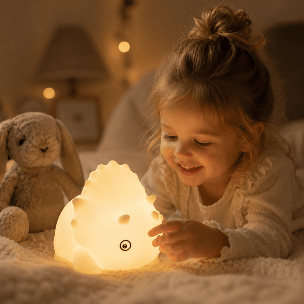 Cute Dinosaur Night Light – Touch Sensor Silicone LED Bedside Lamp | Meep Cozy - Meep Cozy