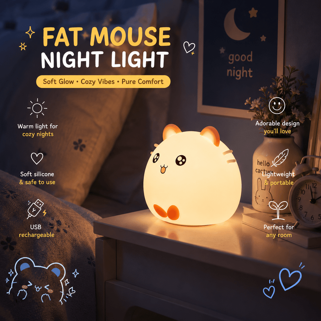 Cute Fat Mouse Night Light for Cozy Rooms | Meep Cozy - Meep Cozy