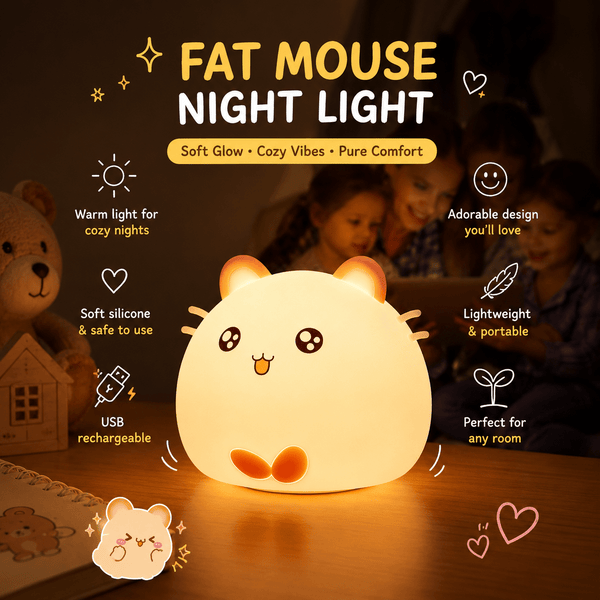 Cute Fat Mouse Night Light for Cozy Rooms | Meep Cozy - Meep Cozy