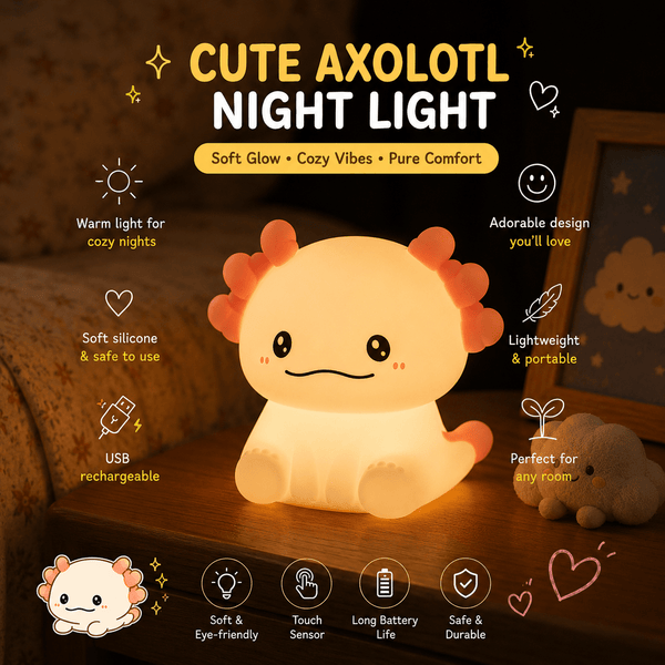 Cute Hexagon Dinosaur Night Light – Soft Silicone LED Bedside Lamp | Meep Cozy - Meep Cozy