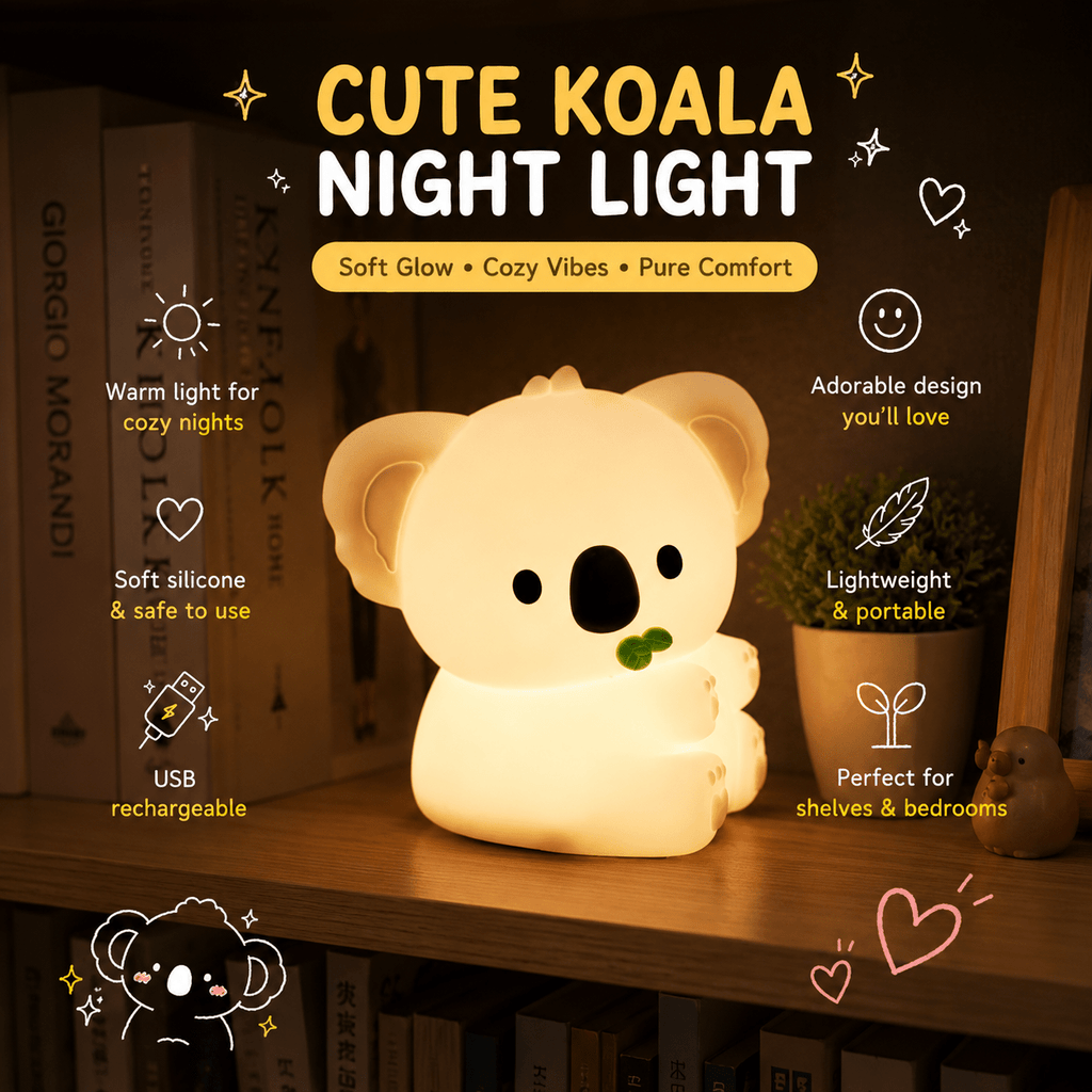 Cute Koala Night Light – Bedside Lamp | Meep Cozy - Meep Cozy