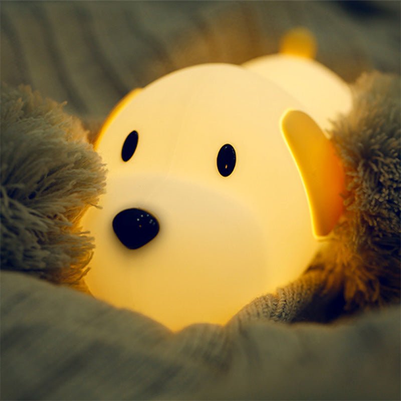 Cute Puppy Silicone Night Light – USB Rechargeable Bedside Lamp for Kids | Meep Cozy - Meep Cozy