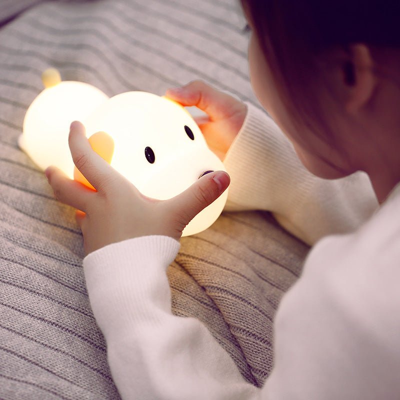 Cute Puppy Silicone Night Light – USB Rechargeable Bedside Lamp for Kids | Meep Cozy - Meep Cozy