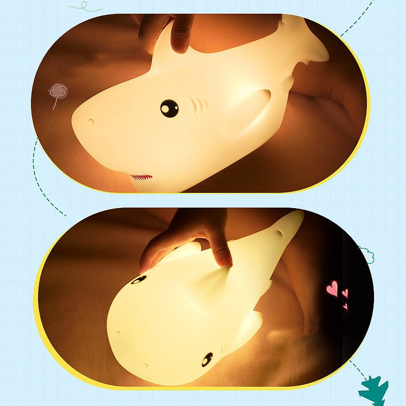 Cute Shark Night Light – Soft Silicone LED Bedside Lamp | Meep Cozy - Meep Cozy