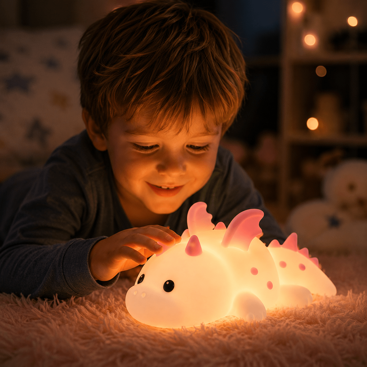 Rainbow Glow Night Light – Soft Silicone 7 Color LED Bedside Lamp | Meep Cozy - Meep Cozy