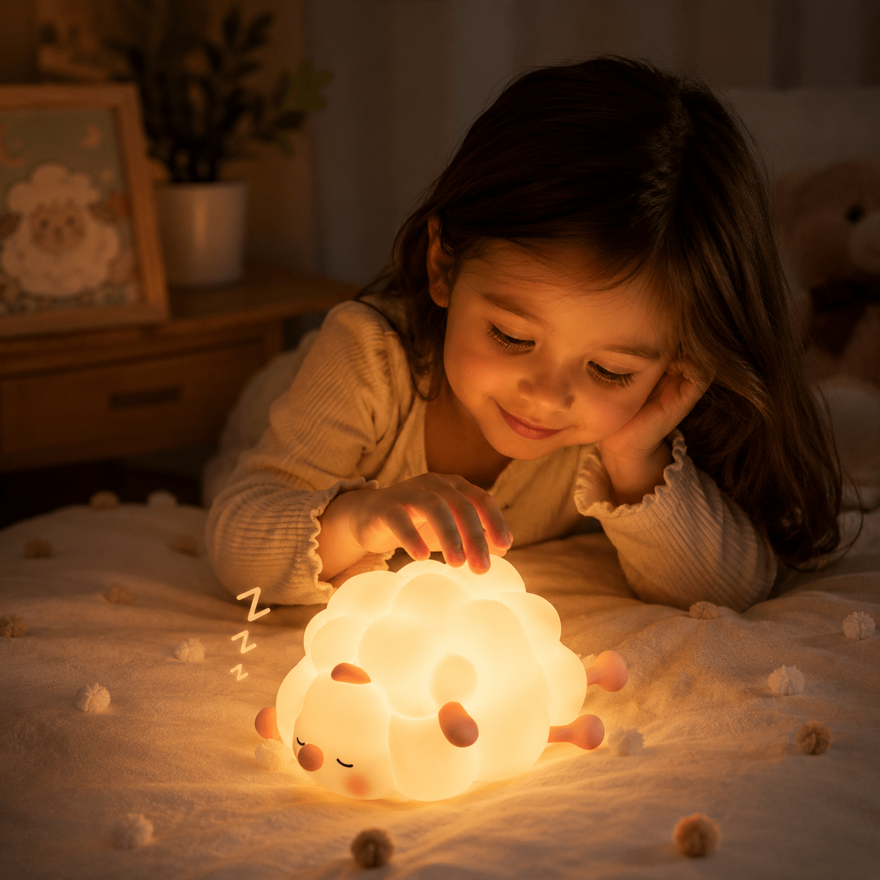 Sheep Night Light with Auto Light Sensor Cozy Bedside Lamp | Meep Cozy - Meep Cozy
